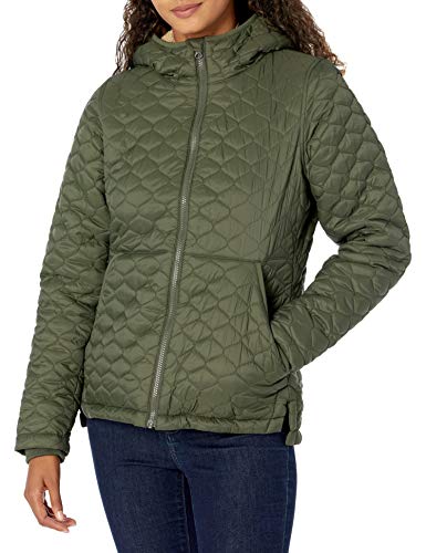 Amazon Essentials Chaqueta Acolchada Ligera con Cremallera Completa, Resistente al Agua, con Capucha y Forro de Sherpa Mujer, Verde Oliva, XXL