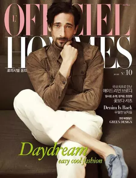 Adrien Brody en la portada de L'Officiel Hommes Corea