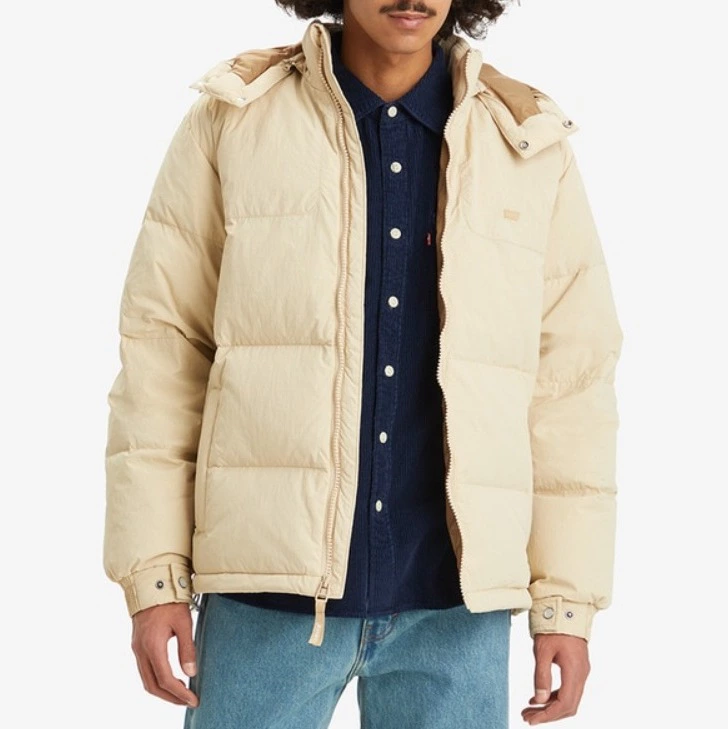 Levi's Plumífero de hombre acolchado con capucha y cierre con cremallera
