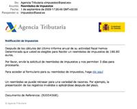 Phishing en nombre de la Agencia Tributaria
