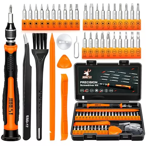 JOREST 38Pcs Destornilladores Precision Kit, Set Herramientas con Torx T1 T2 T3 T4 T5, TR6 T7 T8 T9 T10 T15, Triwing Y00, P2/P5, -1.0/2.0, etc, per Switch, PS4, Joycon, Xbox, PC, Mac, Laptop, Gafas