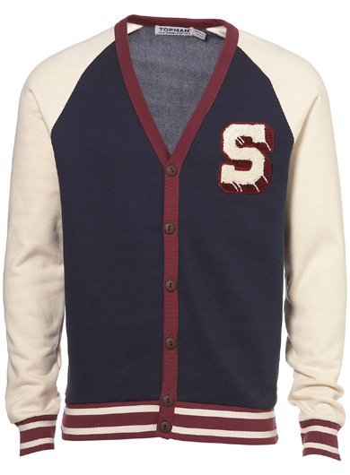El cárdigan de estilo varsity de Topman
