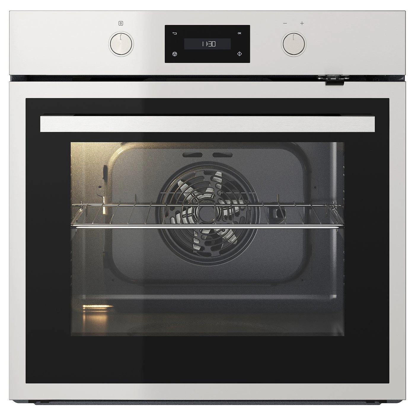 ANRÄTTA
Horno de aire forzado y pirolítico, IKEA 700 acero inoxidable