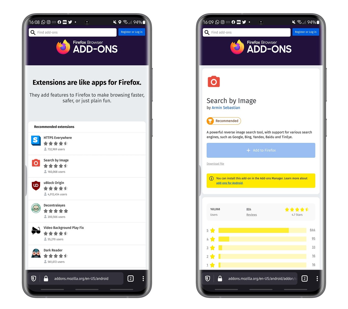 Con Firefox 85 para Android, será mucho más fácil añadir extensiones ...