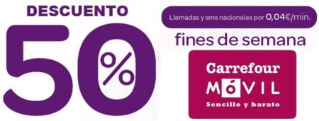 4 céntimos/minuto/SMS los fines de semana con Carrefour Móvil este verano