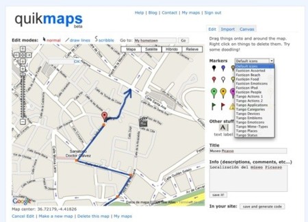 Quickmaps, dibuja encima de los mapas