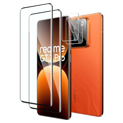 Fyqzio [2+2 Piezas Cristal templado compatible con Realme GT 7 Pro y protector de pantalla de cámara