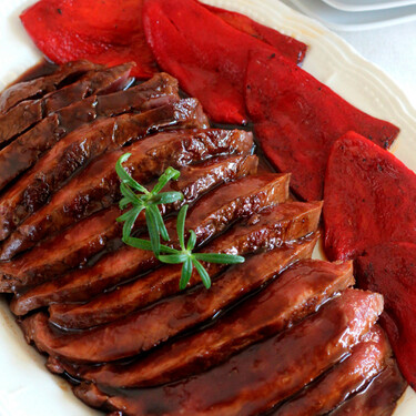 Presa de cerdo ibérico al Pedro Ximénez. Receta para celebraciones