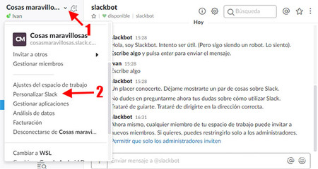 Personalizar Slack