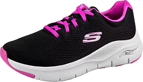 Skechers Arch FIT, Zapatillas Mujer, Black/Light Pink