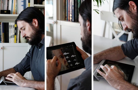 iPad で絵を描くジェイミーさん。画像: ハイメ・サンフアン。