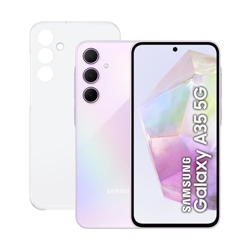 SAMSUNG Galaxy A35 5G 256GB con Funda Transparente, Teléfono Móvil Android, Smartphone Libre, 8GB RAM, Batería 2 Días de Duración, Cámara 50MP, Violeta (Versión Española)