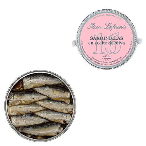 Sardinillas en aceite de oliva Rosa Lafuente 16 piezas.