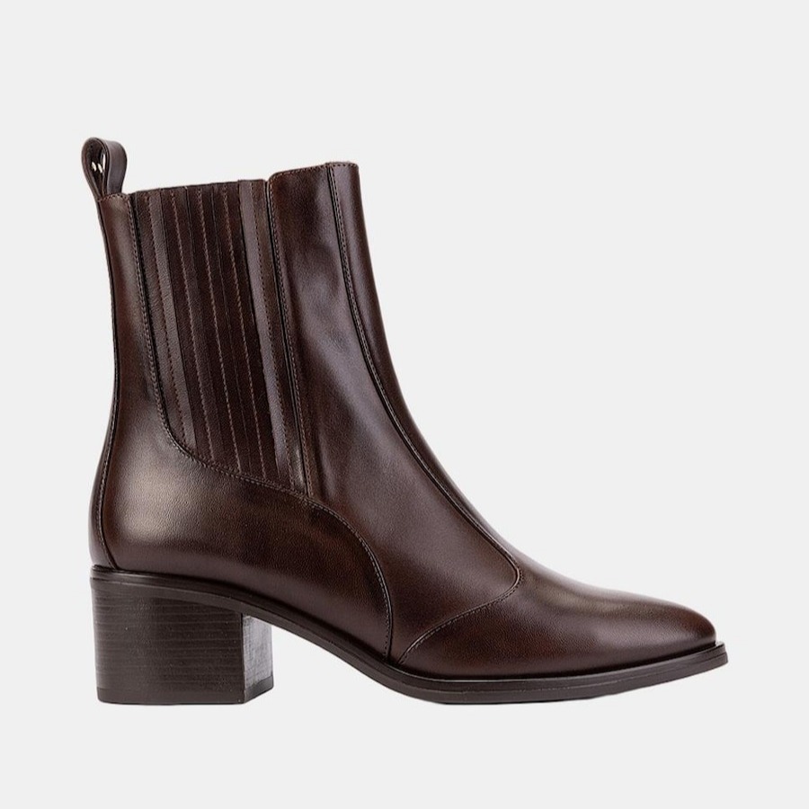 Botines de piel para mujer - Martinelli - Marrón chocolate

