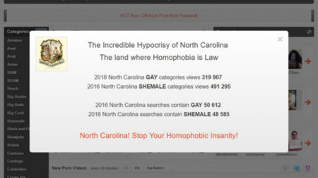Castigados sin porno: xHamster cierra en Carolina del Norte en protesta por su ley homófoba