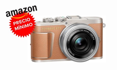 Precio mínimo en Amazon para la Olympus Pen E-PL9 con objetivo 14-42mm si la compramos en color piel: sólo 407,44 euros