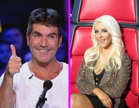 Christina Aguilera lee la cartilla a Simon Cowell, que no es santo de su devoción
