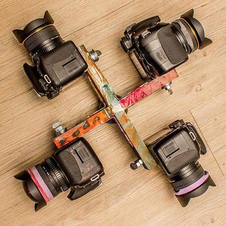 Con este curioso montaje de cuatro DSLR es posible tomar fotografías «planetarias»