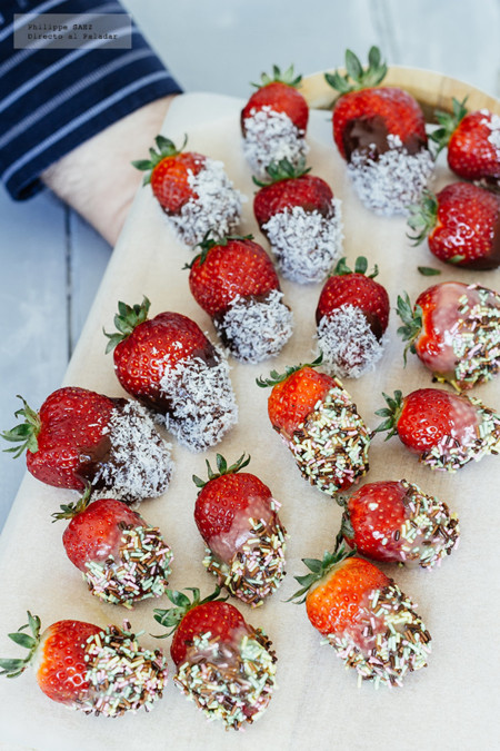 Fresas cubiertas con chocolate. Receta