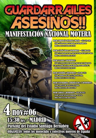 Manifestación contra los guardarraíles, 4 de Noviembre en Madrid