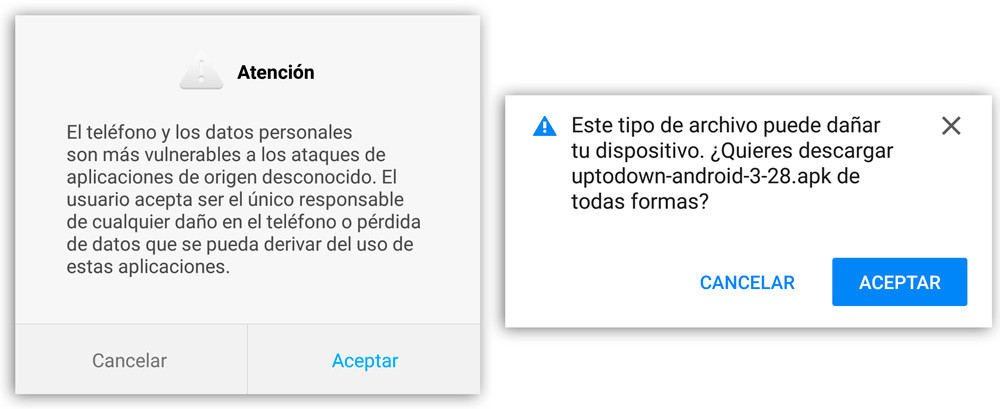 Origenes Desconocidos advertencias android