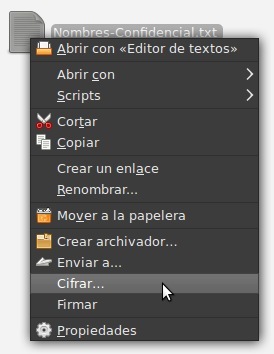 Cifrado Ubuntu - Nautilus