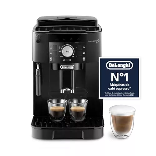 De’Longhi Magnifica S – Perfetto Cafetera Superautomática, Espumador de Leche manual, Espresso y Cappuccino, Panel de Control con Botones, Negro (ECAM11.112.B)