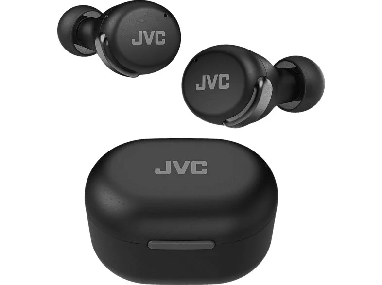 完全ワイヤレスヘッドフォン - JVC HAA30TBU、ボタン、Bluetooth 5.2、ANC、IPX4、ブラック + 充電ケース。