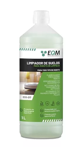 EQM - ECO-217 - Limpiador de suelos para robots de limpieza - 1L - Válido para cualquier superficie gracias a su pH neutro - Agradable aroma floral