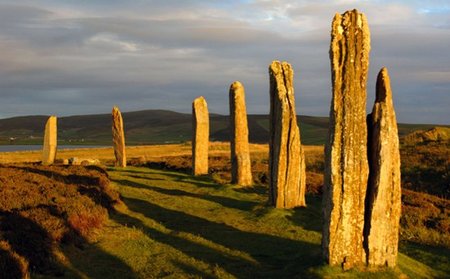 Círculos de piedra en Stenness, Islas Orcadas, Escocia
