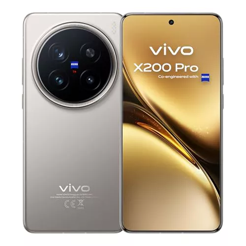 VIVO X200 Pro 5G Smartphone, 16GB RAM + 512GB ROM, Pantalla AMOLED 8T LTPO 6.78”120 Hz, Cámara Teleobjetivo 200 MP con óptica ZEISS, Batería BlueVolt de 6000mAh, Flashcharge 90 W, IP68