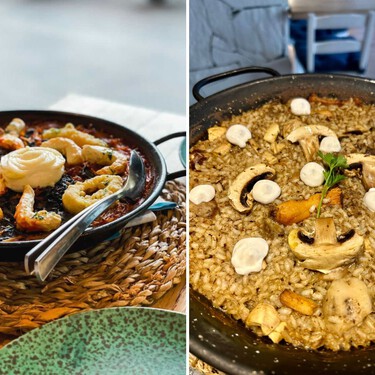 Esta paella de un restaurante del barrio de Sants, en Barcelona, parece de marisco, pero es 100% vegana