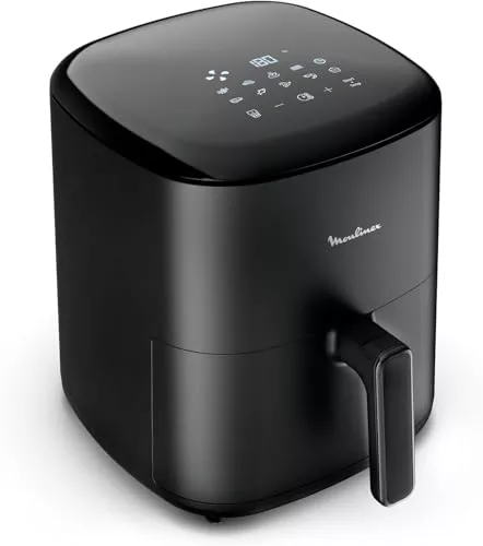 Moulinex Easy Fry Max 5L – Freidora aire para cocinar en poco tiempo, ahorro energético hasta 70%, panel control intuitivo, 10 programas automáticos,para 6 personas, recetario digital, EZ2458