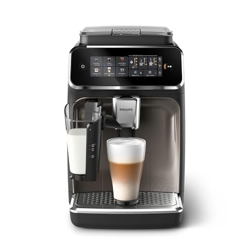 PHILIPS 3300 Cafetera Superautomática LatteGo, 6 bebidas, Cromo Negro