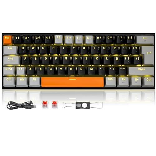 TERPORT Teclado Mecánico de Español de 62 Teclas