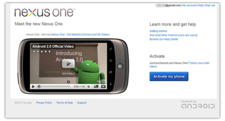 Google Nexus, habilitada por un tiempo la página de activación del teléfono
