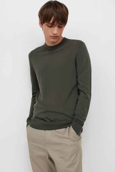 Jersey gris en lana merino