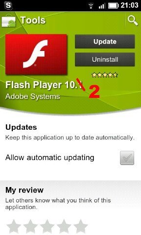 Actualización de Flash Player para Android