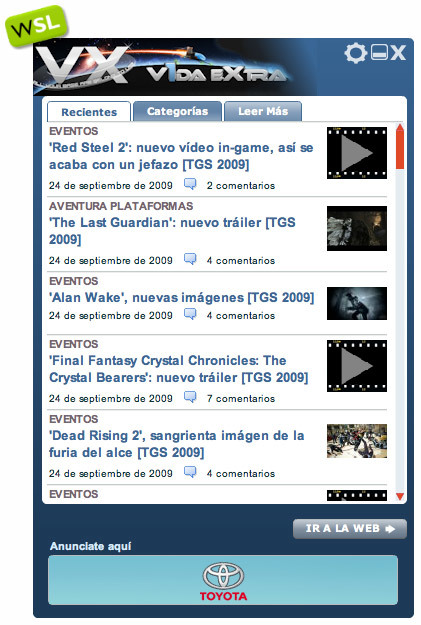 VidaExtra y todo WeblogsSL en tu escritorio