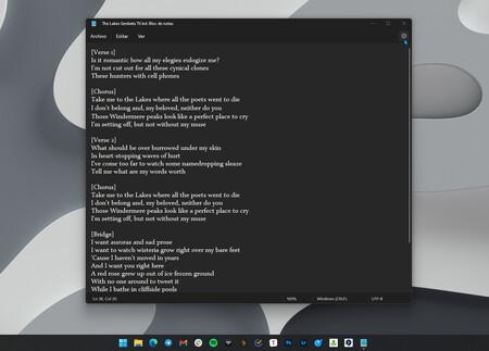 Tras décadas esperando que el Bloc de Notas se rediseñara, lo que ha sorprendido es su rueda de Configuración