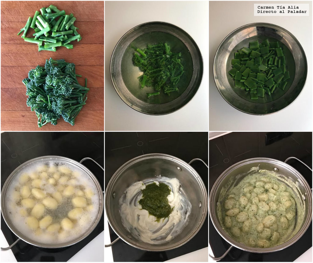 Gnocchi o ñoqui verde. Receta de cocina fácil, sencilla y deliciosa