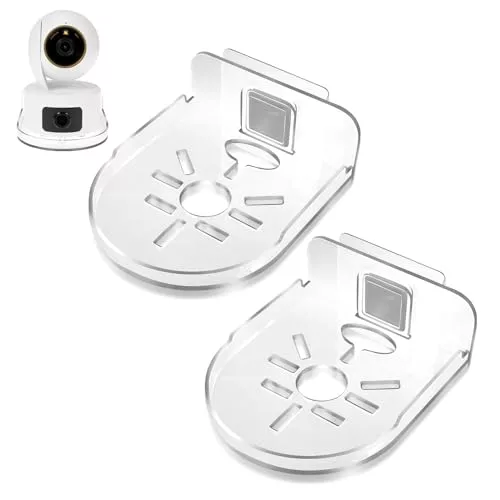 OOTSR 2 Pz Soporte Montaje Pared Universal para Cámara de Vigilancia, Adhesivo Plástico Estante de Cámaras Domo Vigilancia, Seguridad Sistemas del hogar Interiores, Transparente