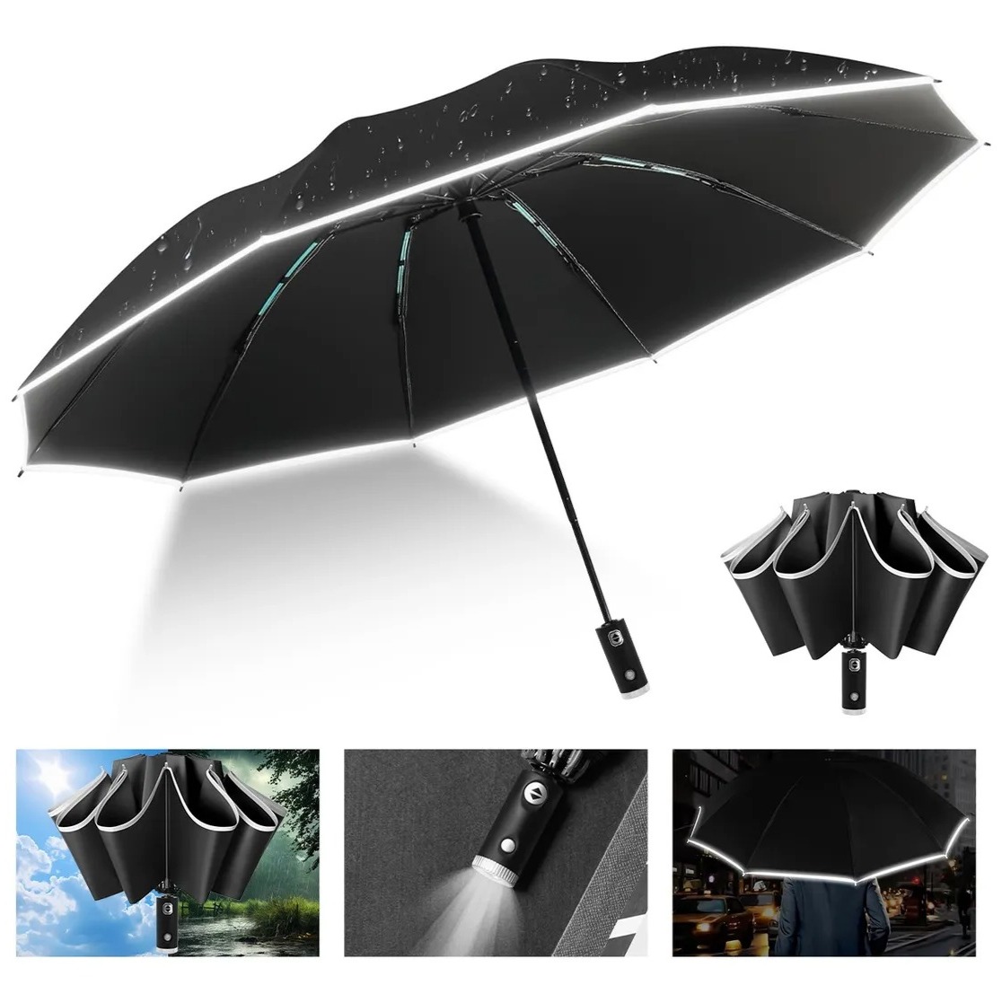 Paraguas automático con luz LED