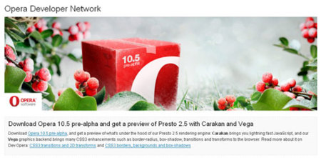 Opera 10.50 pre-alpha ya está disponible oficialmente (¡y con Carakan!)