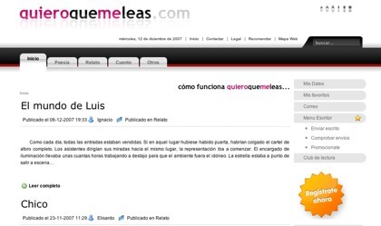 Quiero que me leas, otro lugar donde plasmar la creatividad literaria