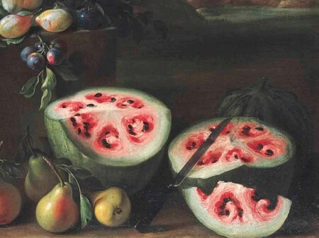 melancia pintada em obra de arte