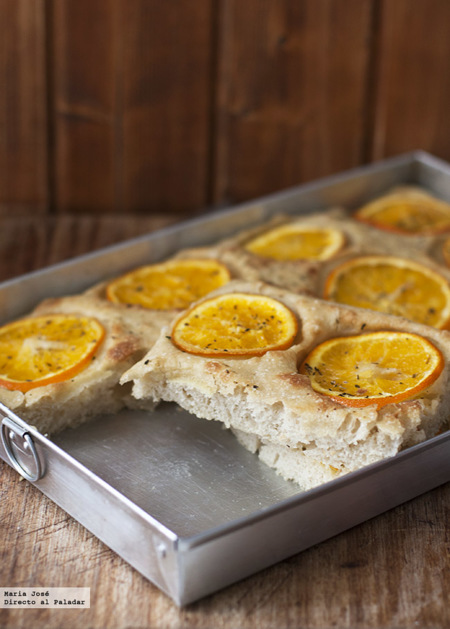 Receta de focaccia de naranja