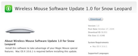 Actualización de software para el Magic Mouse ya disponible