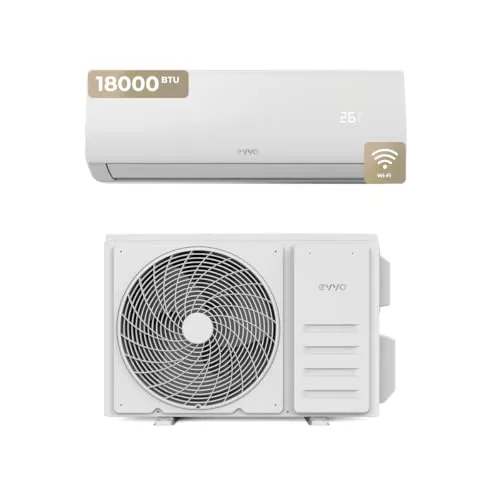 Aire acondicionado Split 4500 Frigorias, EVVO CLIMA refrigeración y calefacción, WIFI, Motor inverter, bomba de calor, clase A++/A+, deshumidificador, R32 (18.000 BTU)