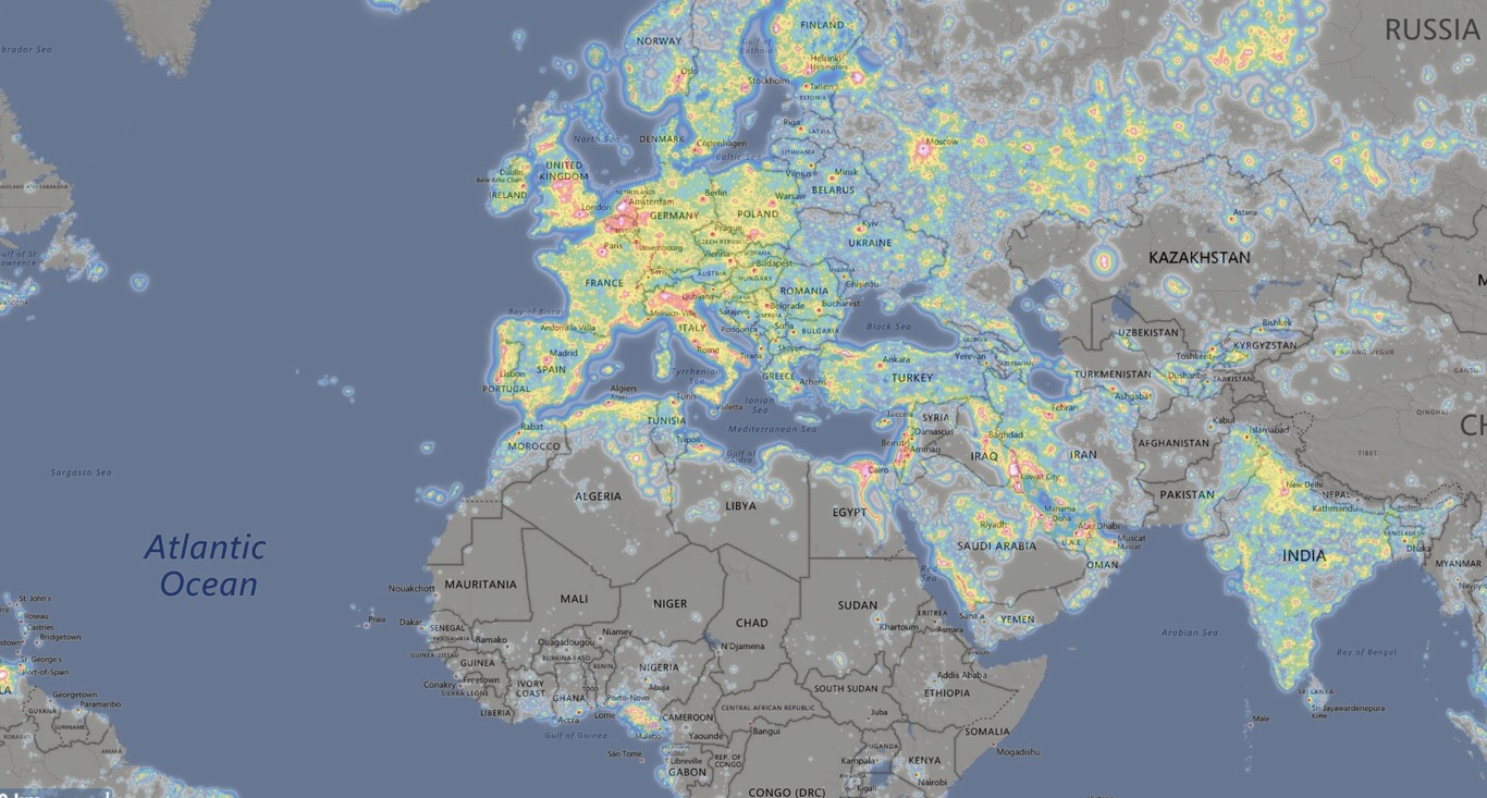 Busca las zonas con la menor contaminación lumínica gracias a este mapa ...